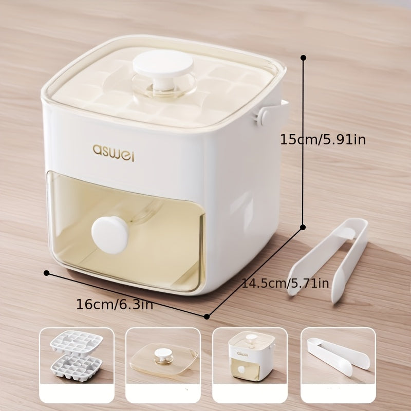 48-Cube Double-Layer Ice Tray Mold with Large Capacity Storage - Easy Press, Multi-Color Ice Maker for Home Use, Durable Plastic